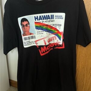 Black Graphic T-Shirt with License Print